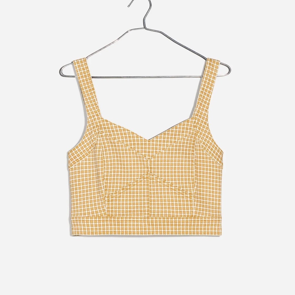 Madewell | Denim Supercrop Tank Top in Mini Check - Picture 7 of 11